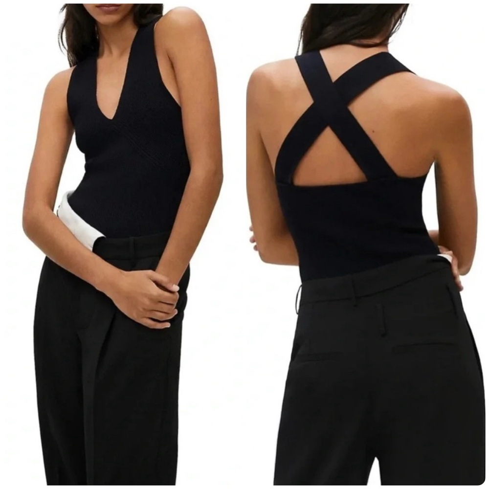 Mango Cross Back Fitted Knit Tank